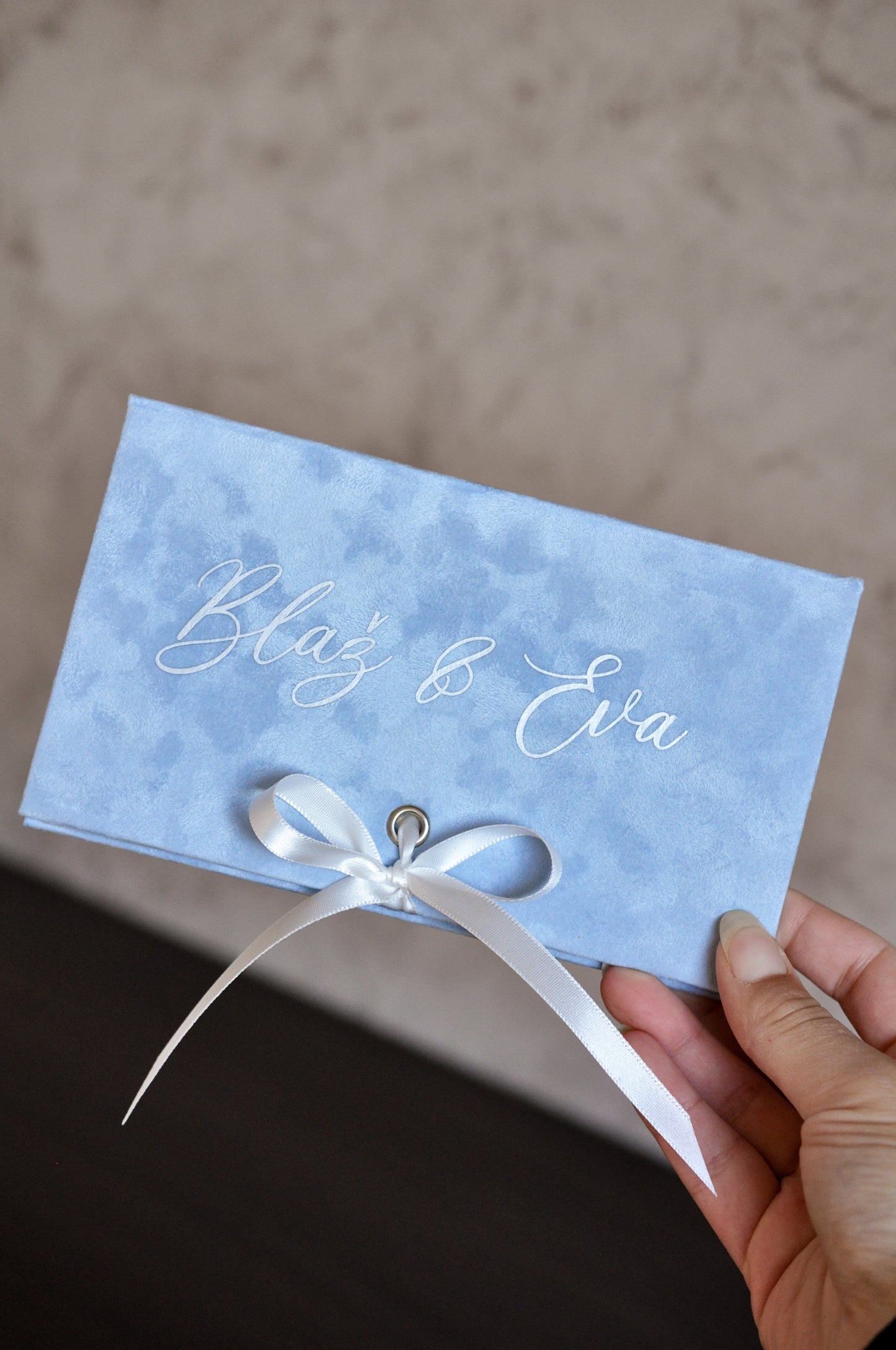 Personalized velvet envelope for money