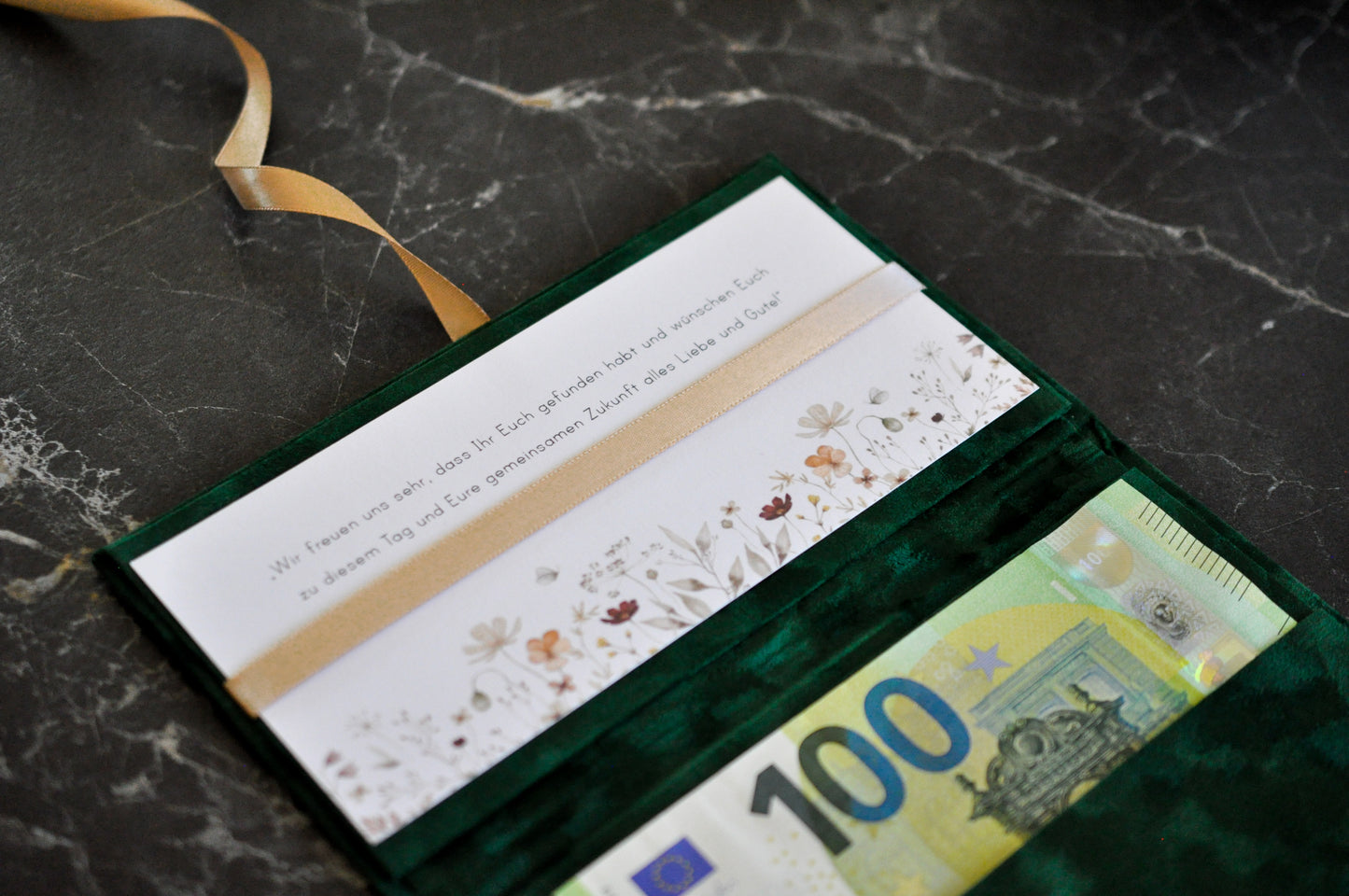 Personalized velvet envelope for money