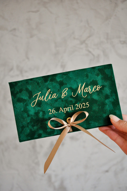Personalized velvet envelope for money